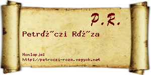 Petróczi Róza névjegykártya