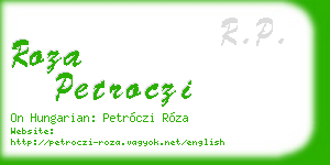 roza petroczi business card